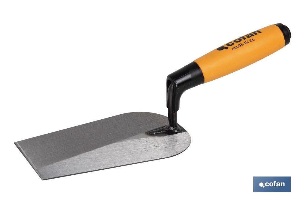 Forged bucket trowel, Sevilla Model | Length: 180mm | Suitable for construction industry | Rubber handle - Cofan