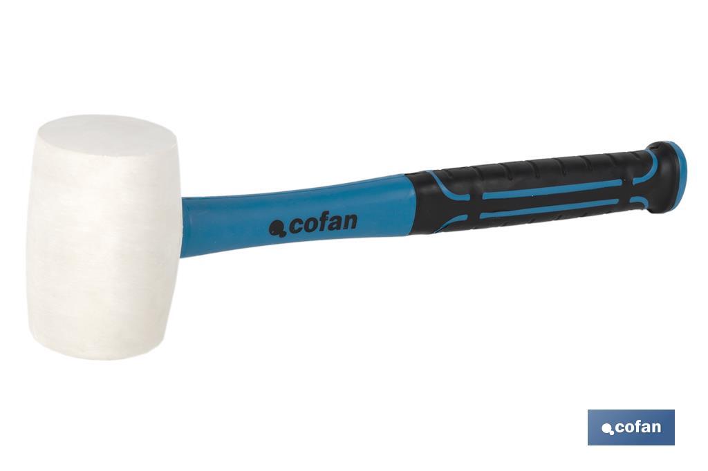 White rubber mallet | Available in three different weights | Rubber head - Cofan