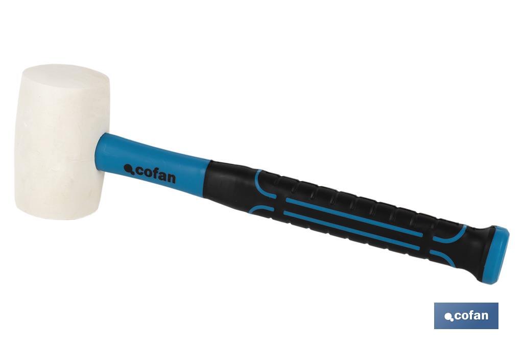 White rubber mallet | Available in three different weights | Rubber head - Cofan