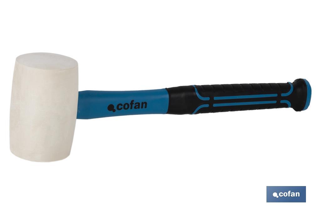 White rubber mallet | Available in three different weights | Rubber head - Cofan