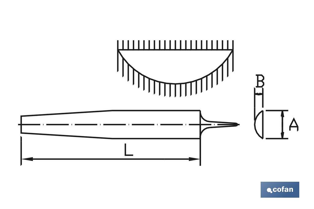 Lima semitonda | Manici intercambiabili ed ergonomici | Varie dimensioni, modelli e spessori - Cofan