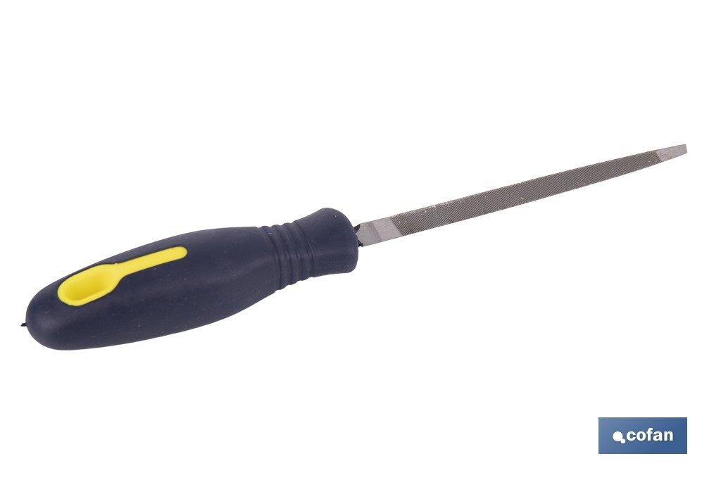 Slim triangular file | Dead smooth model | Available in two sizes | Replaceable and ergonomic handle - Cofan