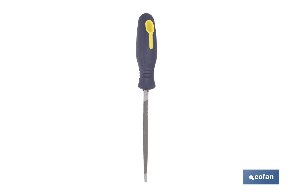 Slim triangular file | Dead smooth model | Available in two sizes | Replaceable and ergonomic handle - Cofan