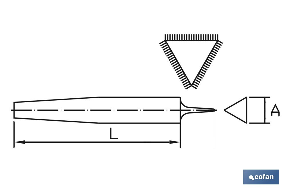 Slim triangular file | Dead smooth model | Available in two sizes | Replaceable and ergonomic handle - Cofan