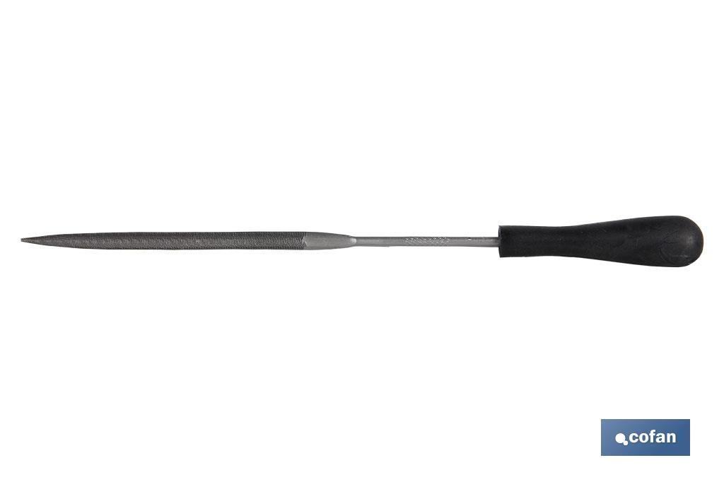 Half-round needle file | Length: 6" | Rubber handle | Smooth model - Cofan