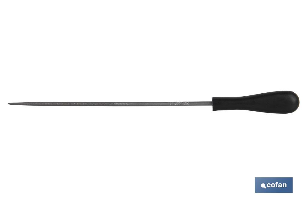 Round needle file | Length: 6" | Rubber handle | Smooth model - Cofan