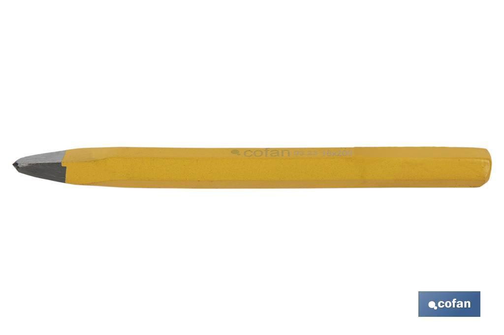 Point head chisel with hex shank | With no handle | Available in various sizes | Steel - Cofan