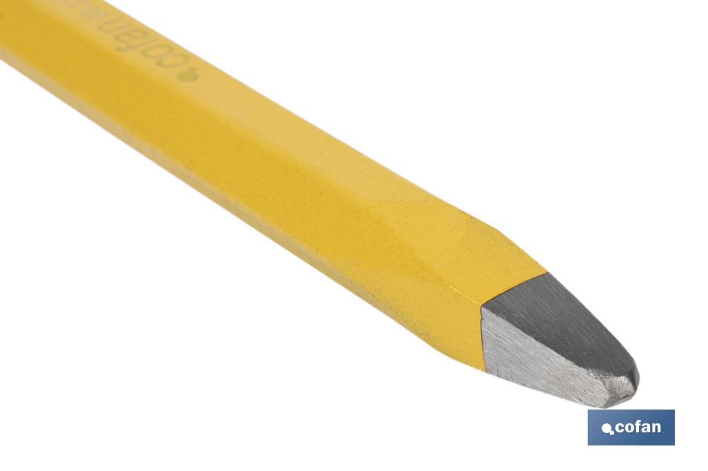 Puntero de construcción sin mango protector | Medidas desde 16 x 200 mm hasta 20 x 500 mm - Cofan