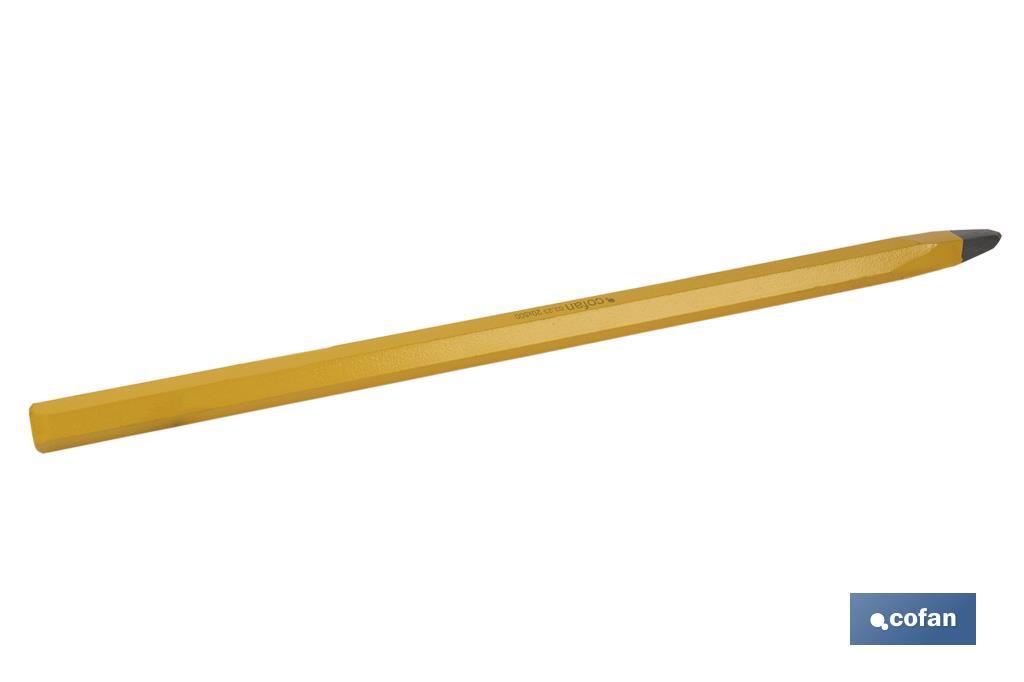 Puntero de construcción sin mango protector | Medidas desde 16 x 200 mm hasta 20 x 500 mm - Cofan