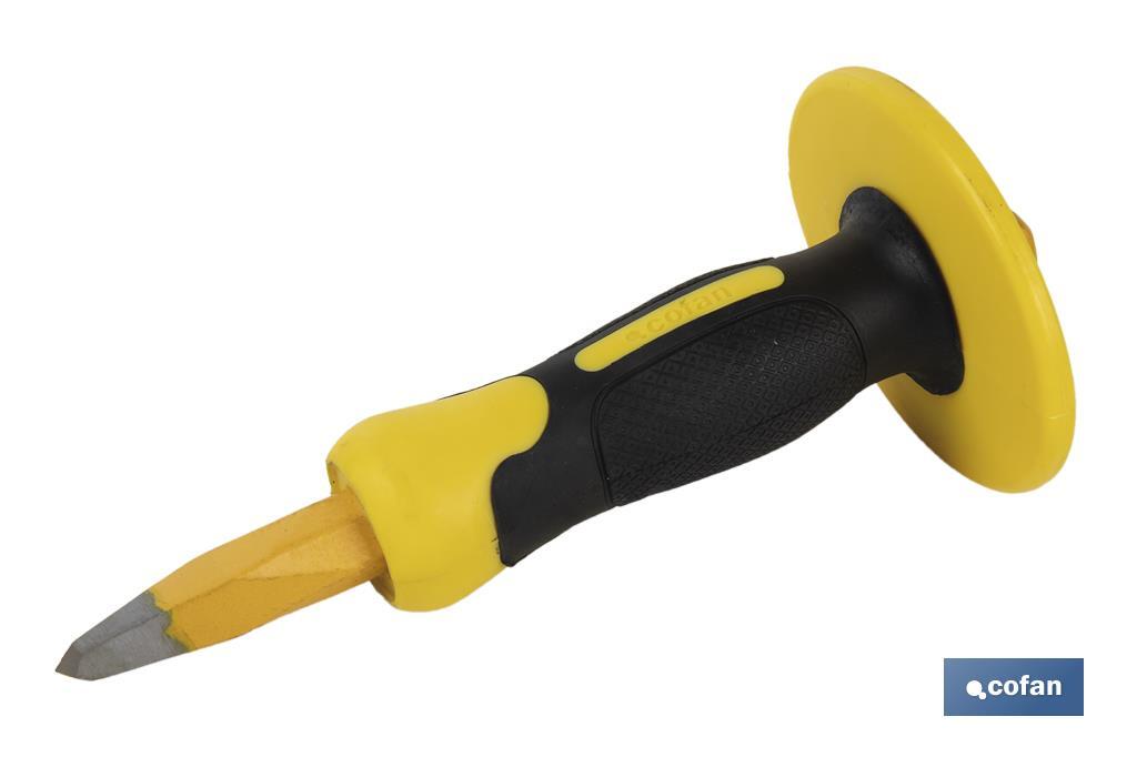 Point head chisel with hex shank | With protective handle | Available in various sizes | Steel - Cofan