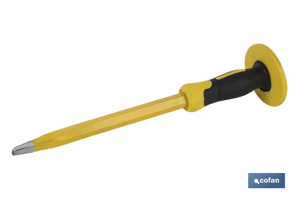 Point head chisel with hex shank | With protective handle | Available in various sizes | Steel - Cofan