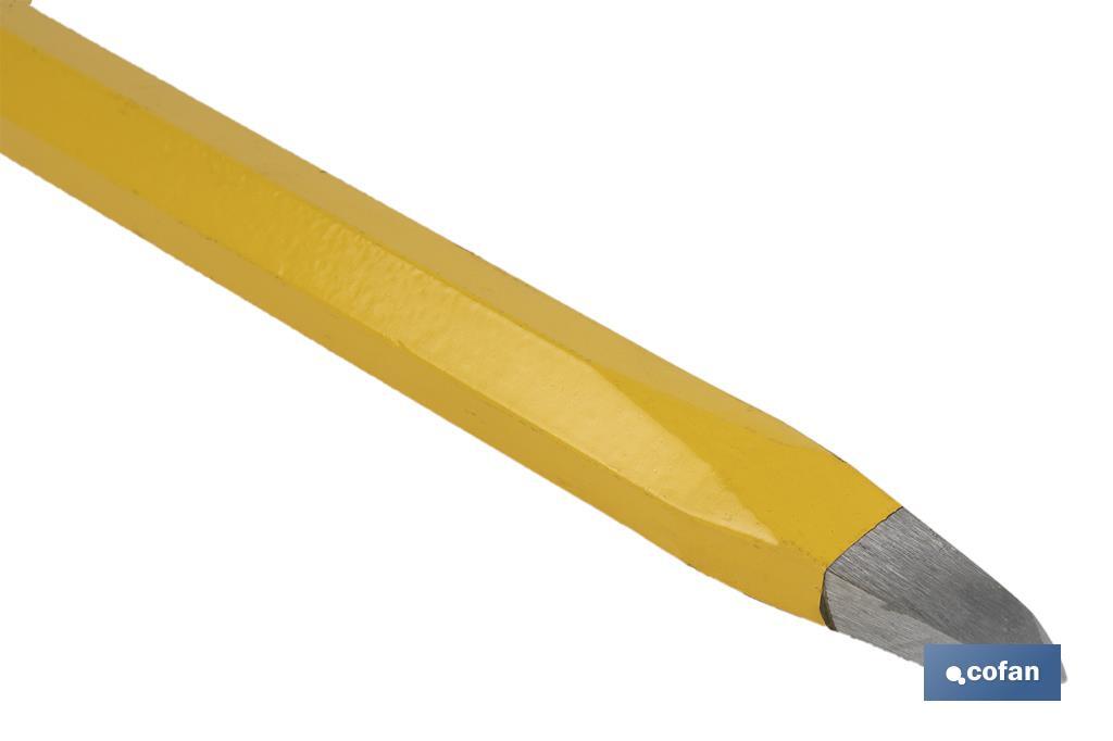 Point head chisel with hex shank | With protective handle | Available in various sizes | Steel - Cofan