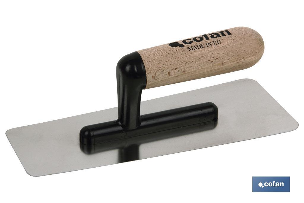 Flat trowel | Stainless steel | Extra-flexible tool | Size: 240 x 100 x 0.3mm - Cofan