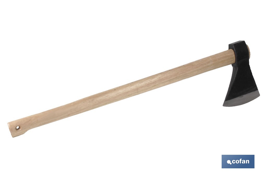 Hacha vizcaína con mango de madera | Hacha versátil para diversos trabajos | Peso total de 4000 g - Cofan