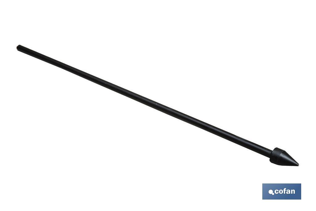 Plantador redondo de acero endurecido | Con mango metálico | Ideal para jardinería y agricultura | Medidas: 5 x 128 cm - Cofan