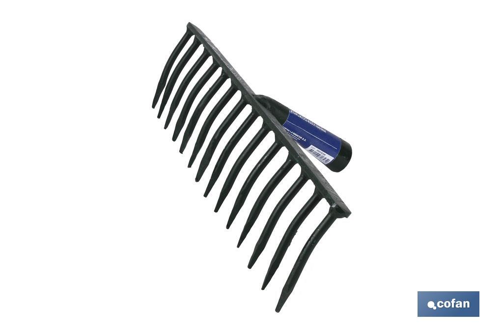 Garden rake forged in special steel | Handle not included | Available in 18 tines - Cofan