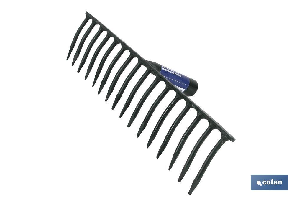 Garden rake forged in special steel | Handle not included | Available in 18 tines - Cofan