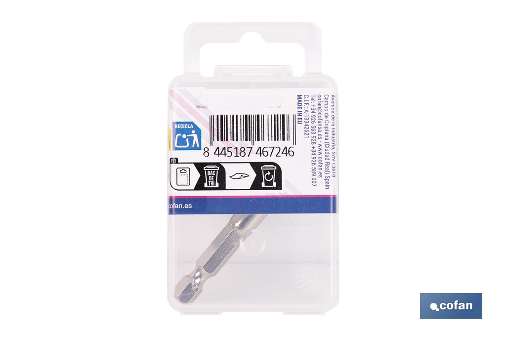 Adaptador Portavasos 3/8" para vasos de 1/4" | Longitud: 65 mm | Fabricado en cromo vanadio - Cofan
