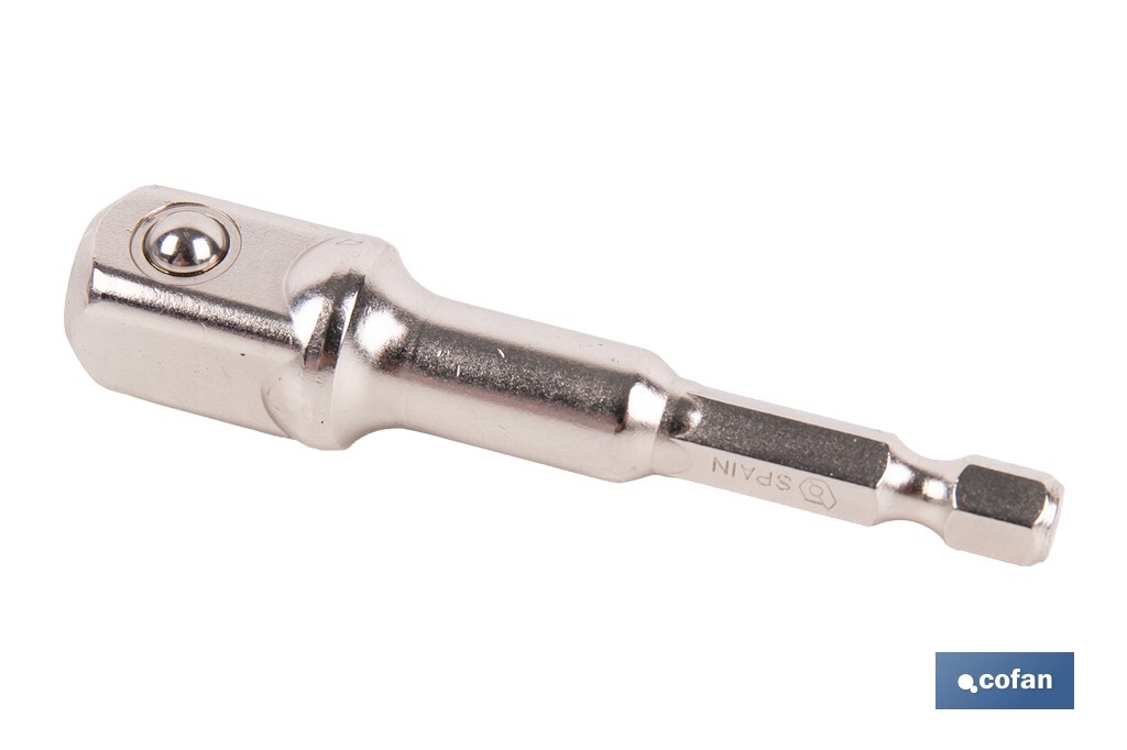 Adaptador de portavasos 1/2" para vasos de 1/4" | Longitud: 72 mm | Acero Cromo Vanadio - Cofan