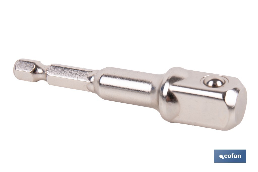 Adaptador de portavasos 1/2" para vasos de 1/4" | Longitud: 72 mm | Acero Cromo Vanadio - Cofan