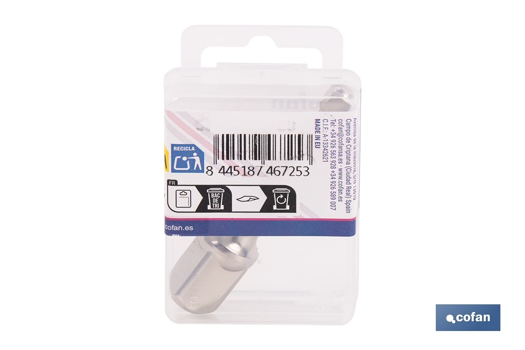 Adaptador de portavasos 1/2" para vasos de 1/4" | Longitud: 72 mm | Acero Cromo Vanadio - Cofan