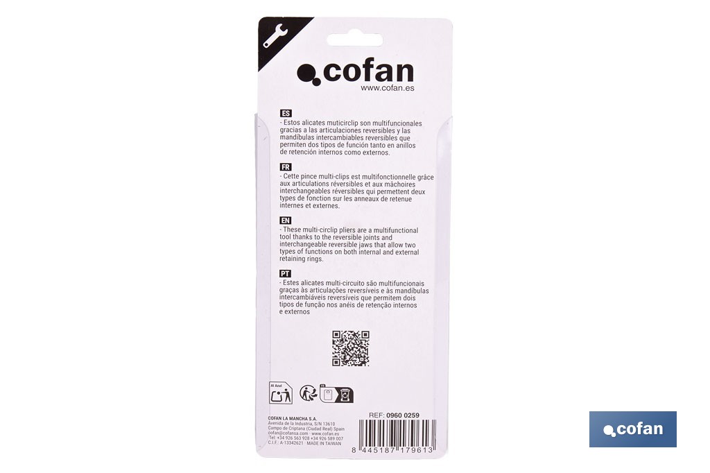 Pliers with interchangeable heads | Includes 4 different multifunctional heads | Length: 256mm - Cofan