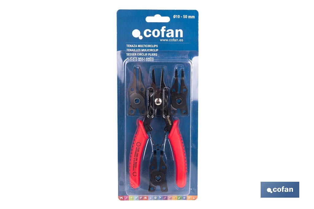 Pliers with interchangeable heads | Includes 4 different multifunctional heads | Length: 256mm - Cofan