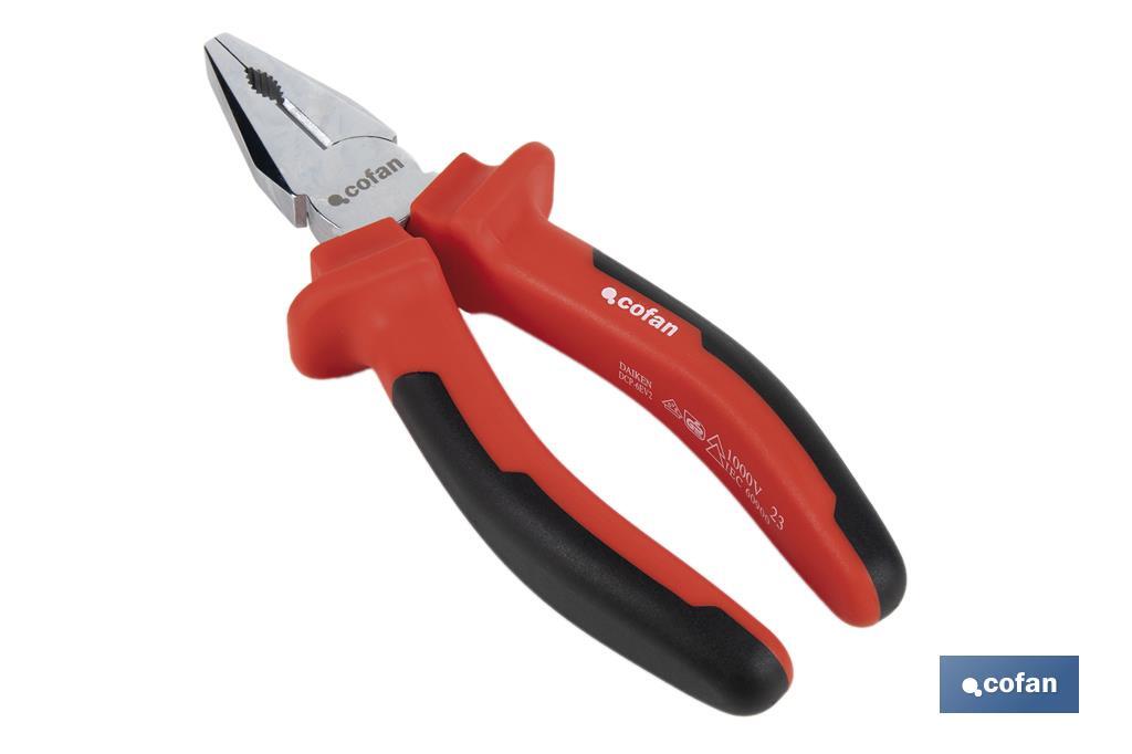 Reinforced combination pliers | Electrician pliers with ergonomic handle | Size: 200mm - Cofan