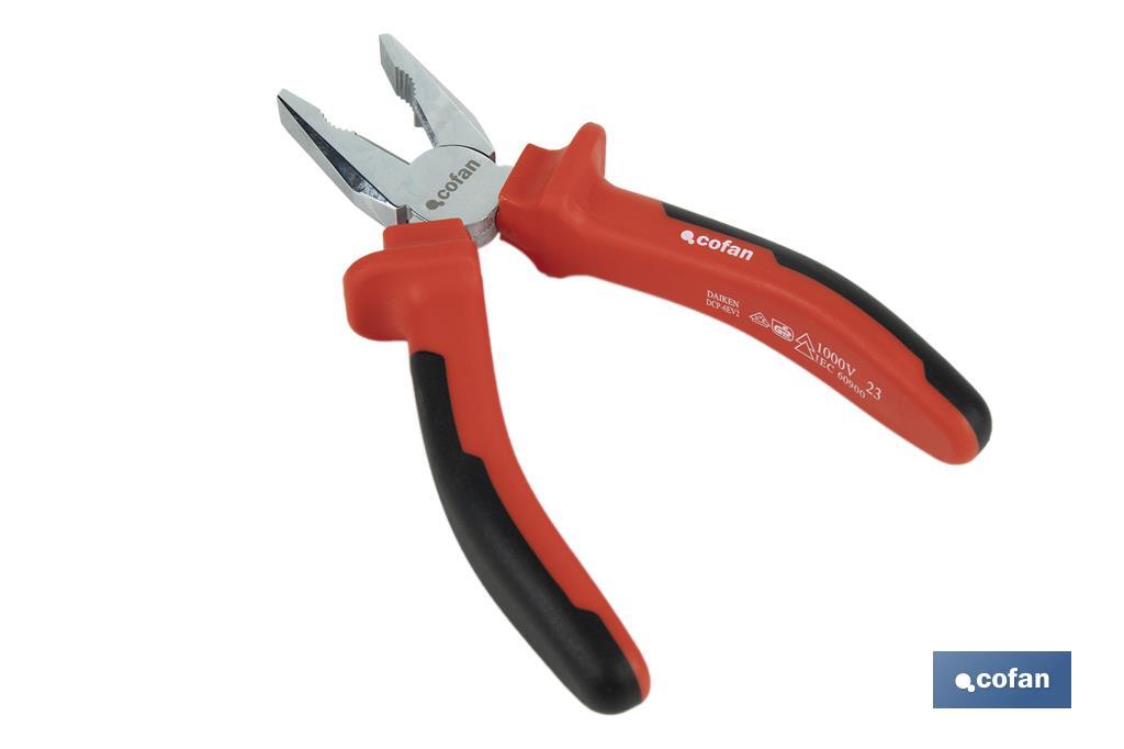 Reinforced combination pliers | Electrician pliers with ergonomic handle | Size: 200mm - Cofan