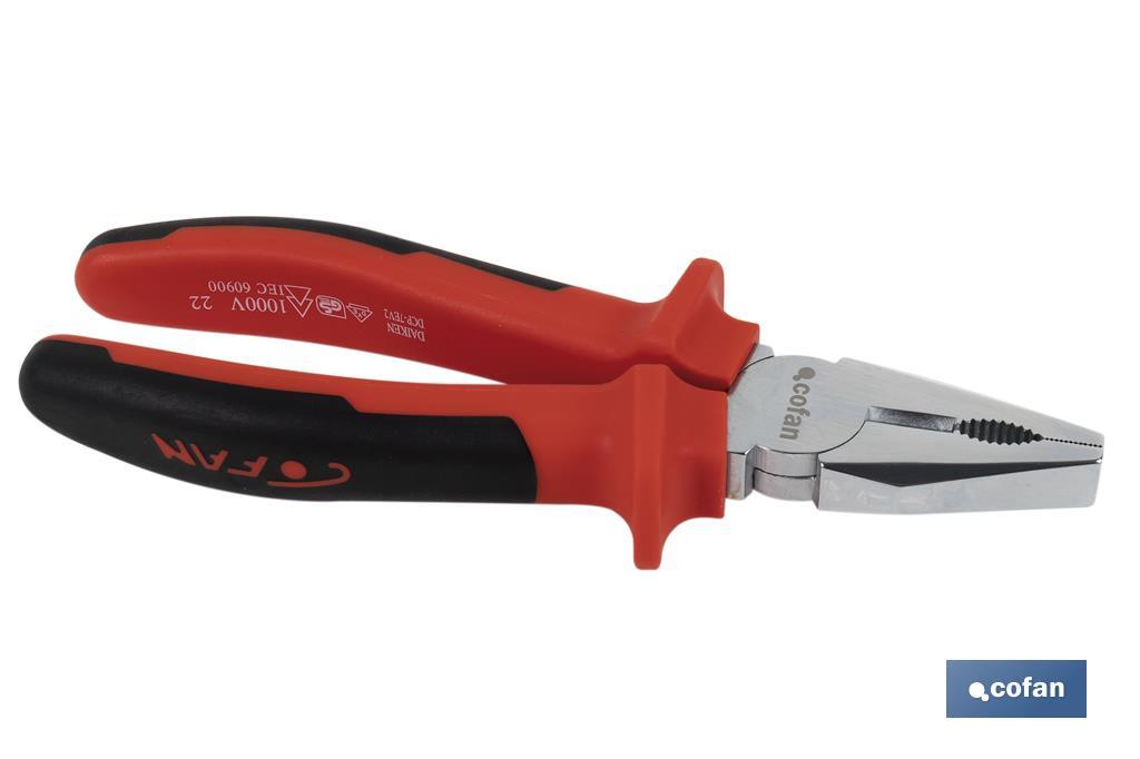 Reinforced combination pliers | Electrician pliers with ergonomic handle | Size: 200mm - Cofan