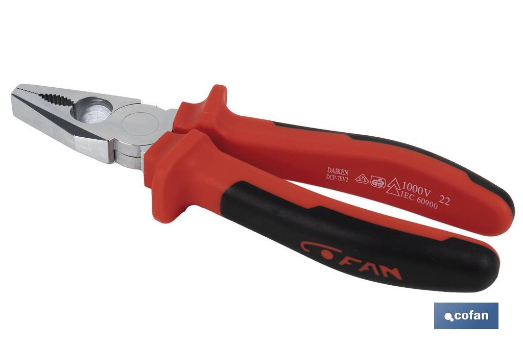 Reinforced combination pliers | Electrician pliers with ergonomic handle | Size: 200mm - Cofan