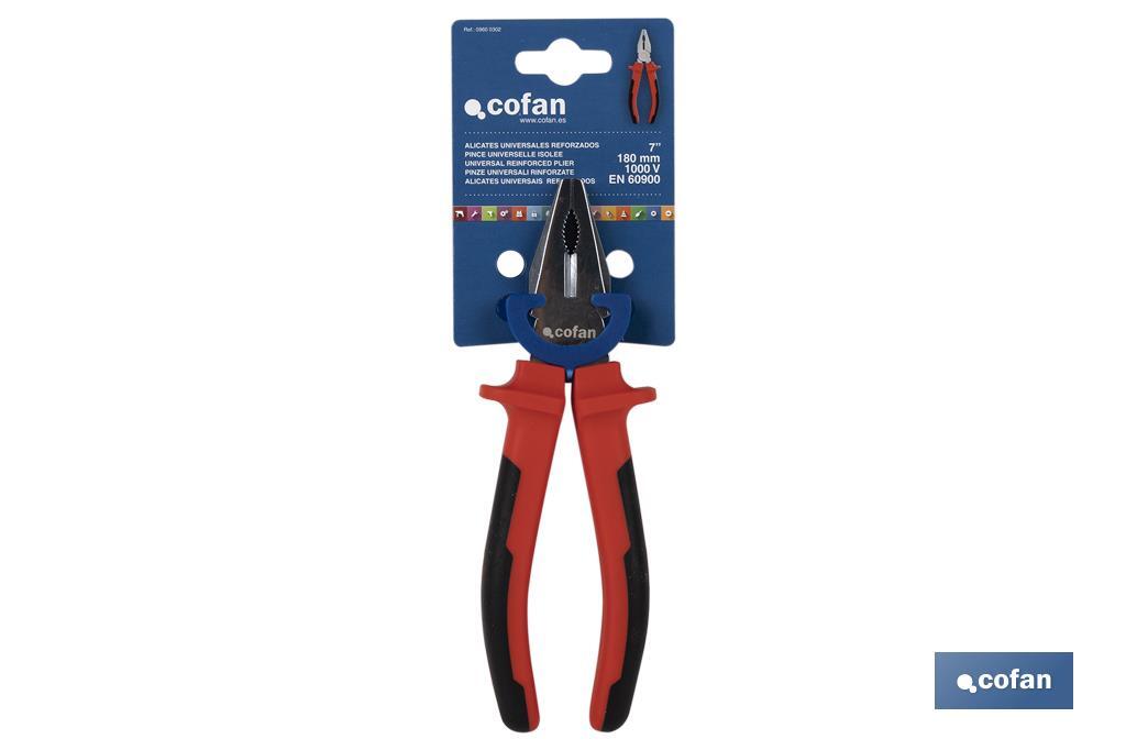 Reinforced combination pliers | Electrician pliers with ergonomic handle | Size: 200mm - Cofan