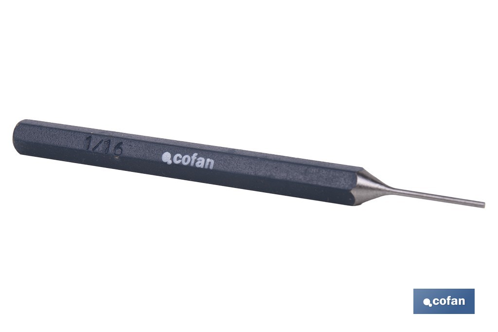 Cylindrical pin punch for professionals | Chrome-vanadium hardened steel | Size: 10mm - Cofan