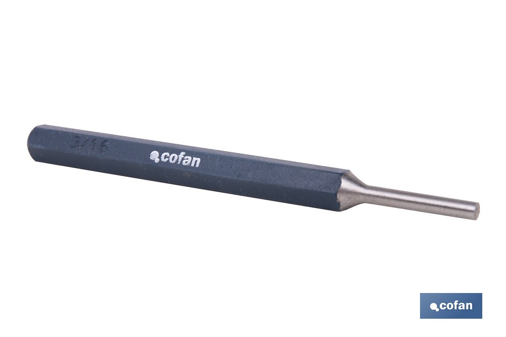 Cylindrical pin punch for professionals | Chrome-vanadium hardened steel | Size: 10mm - Cofan