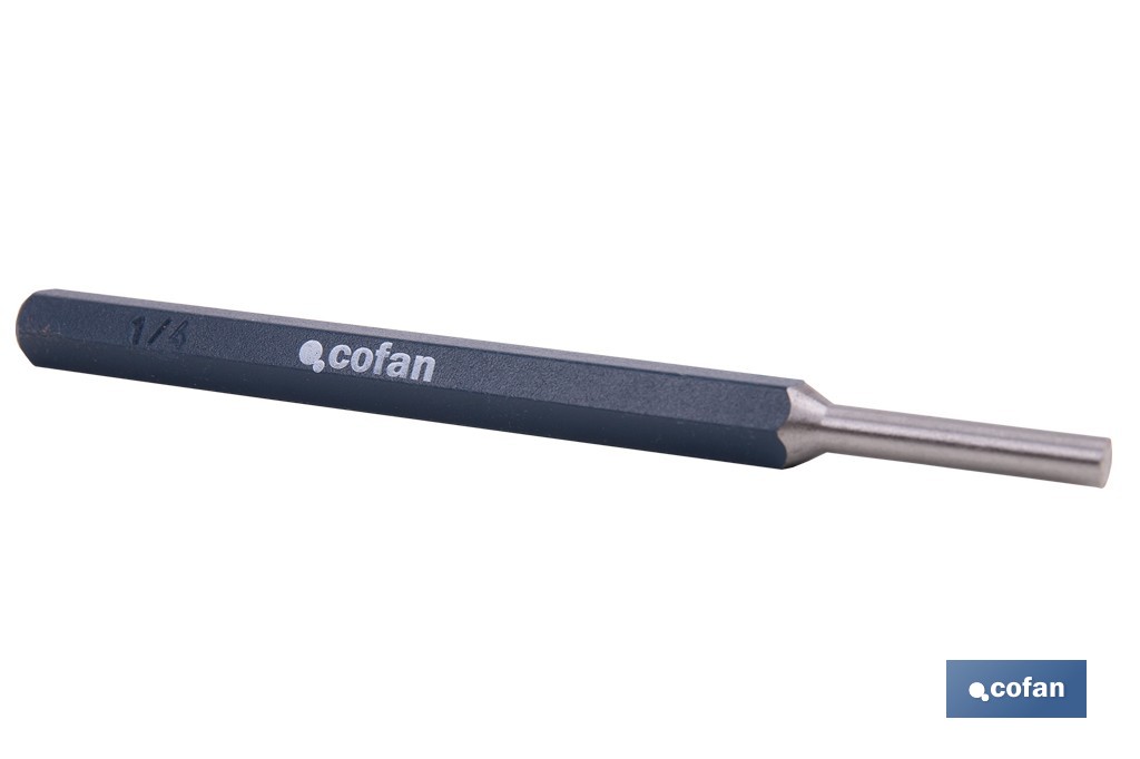 Cylindrical pin punch for professionals | Chrome-vanadium hardened steel | Size: 10mm - Cofan