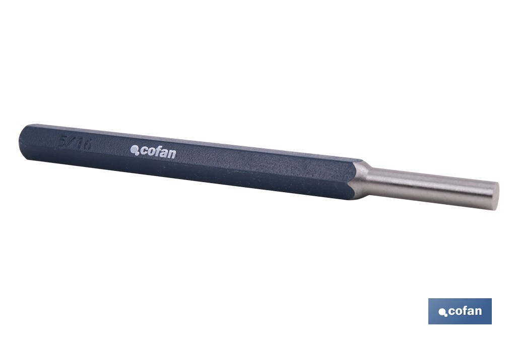 Cylindrical pin punch for professionals | Chrome-vanadium hardened steel | Size: 10mm - Cofan