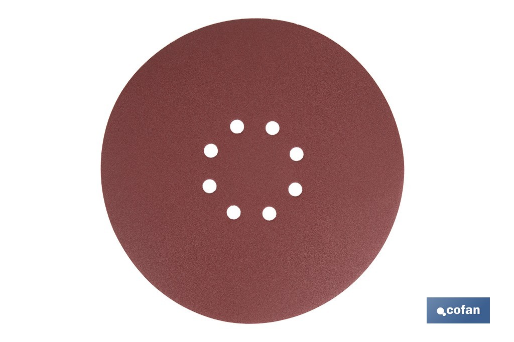 Discos de lija para lijadora de pared y techo | Pack de 5 hojas de lija redondos de óxido de aluminio | Disponibles en diferentes granos - Cofan