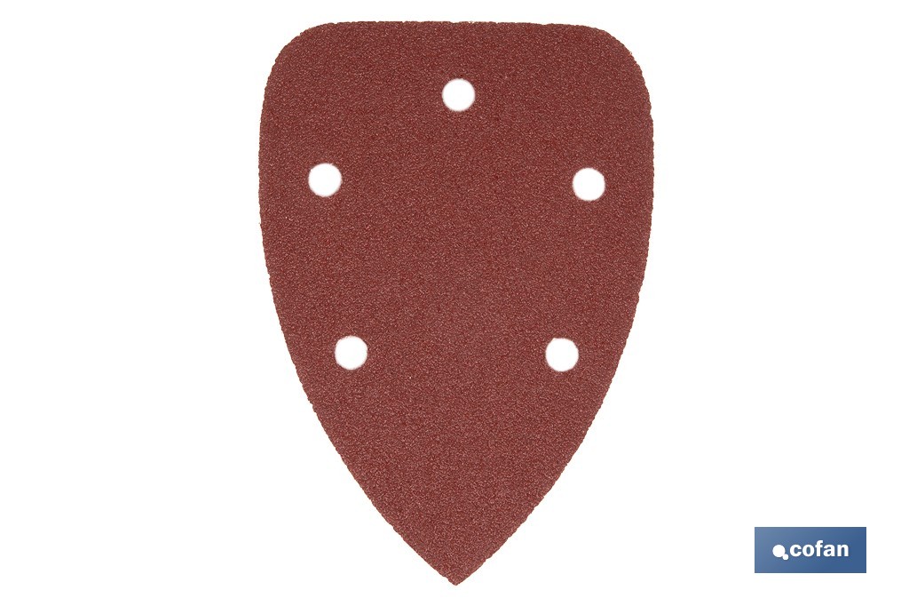 Pack de 5 hojas de lija para lijadora de detalle (Mouse) | Hojas de lija triangulares de óxido de aluminio | Disponibles en diferentes granos - Cofan