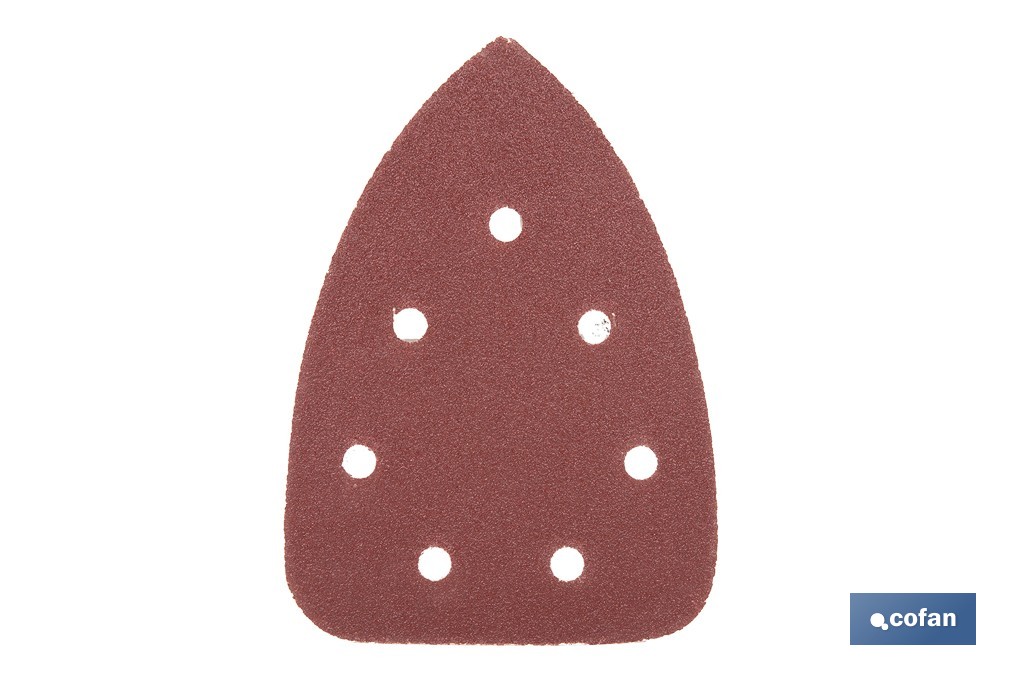 Hojas de lija para lijadora de detalle (Mouse) | Pack de 5 hojas de lija triangulares | Material: óxido de aluminio | Disponibles en diferentes granos - Cofan