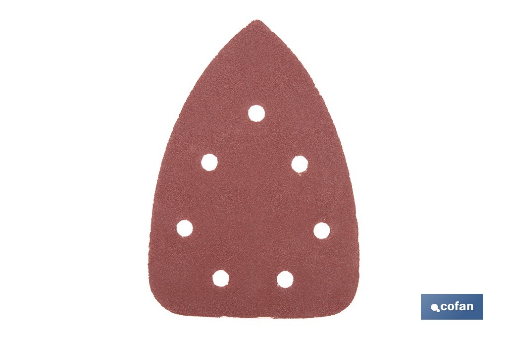 Hojas de lija para lijadora de detalle (Mouse) | Pack de 5 hojas de lija triangulares | Material: óxido de aluminio | Disponibles en diferentes granos - Cofan