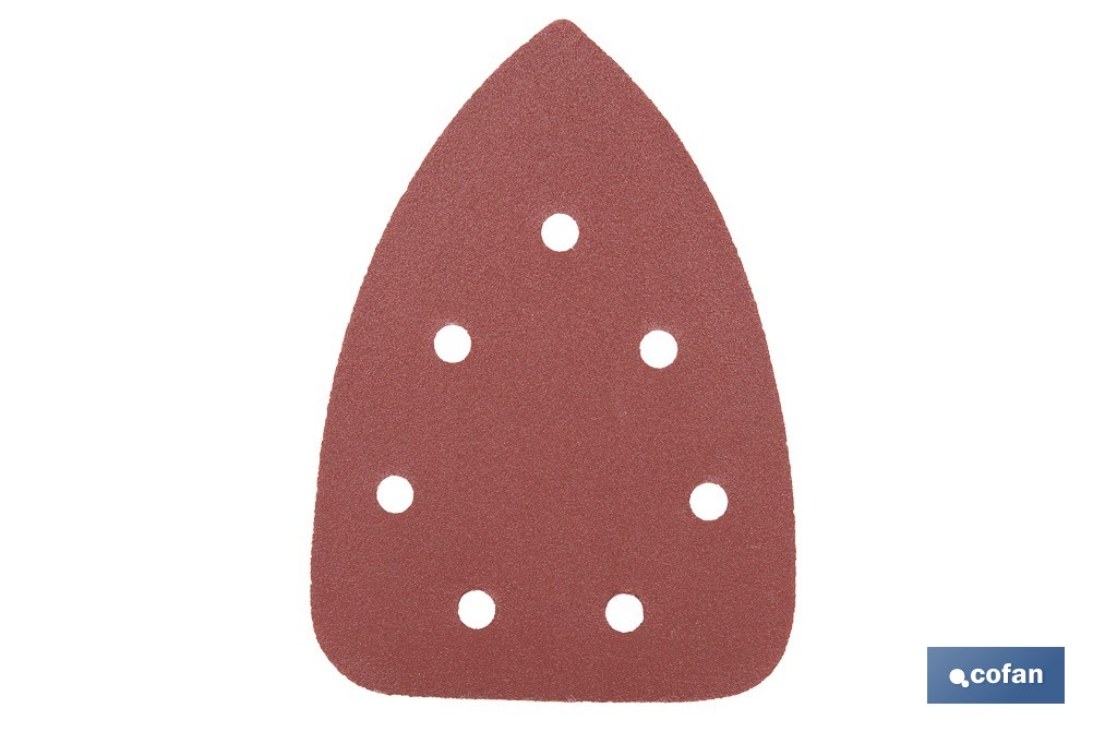 Hojas de lija para lijadora de detalle (Mouse) | Pack de 5 hojas de lija triangulares | Material: óxido de aluminio | Disponibles en diferentes granos - Cofan