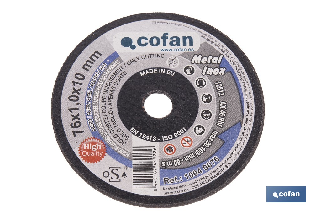 Discos Extrafinos para Acero INOX - Cofan