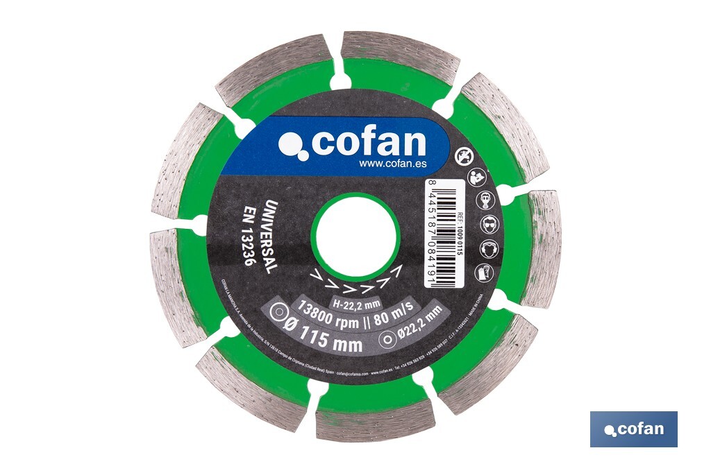 Universal base diamond discs "general construction" - Cofan