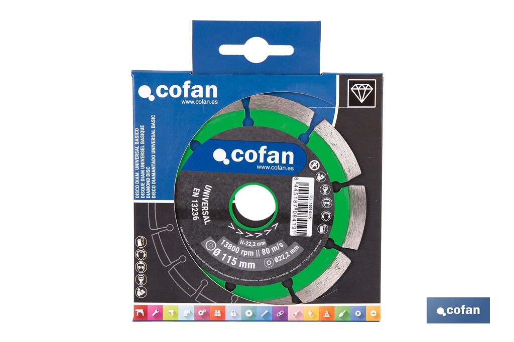 Universal base diamond discs "general construction" - Cofan