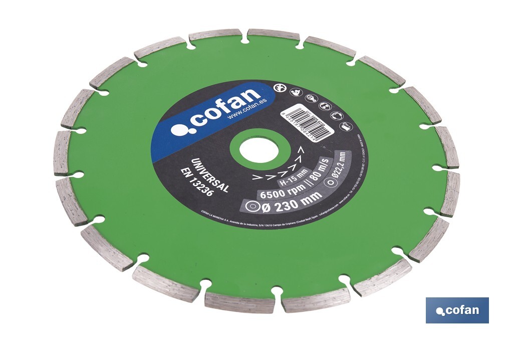 Universal base diamond discs "general construction" - Cofan