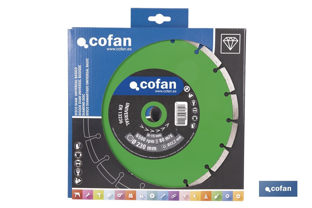 Universal base diamond discs "general construction" - Cofan