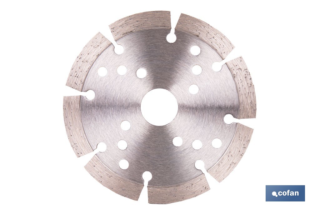 Disco de corte segmentado ventilado | Para ladrillo y hormigón | Corte en seco | Disponible en diferentes medidas - Cofan