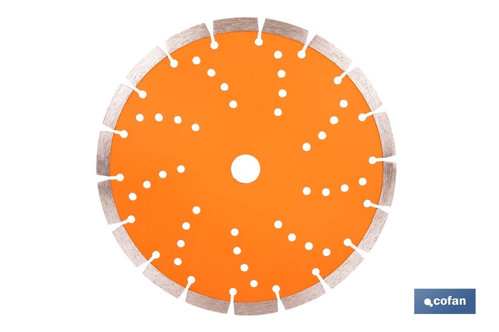 Disco de corte segmentado ventilado | Para ladrillo y hormigón | Corte en seco | Disponible en diferentes medidas - Cofan