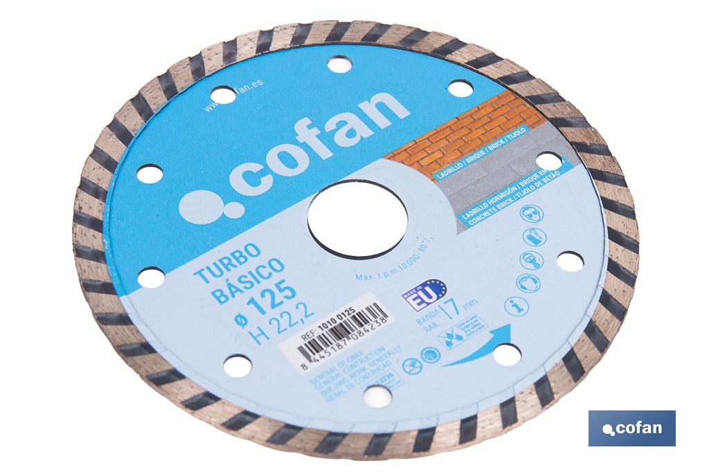 Diamond discs "general construction" base turbo - Cofan