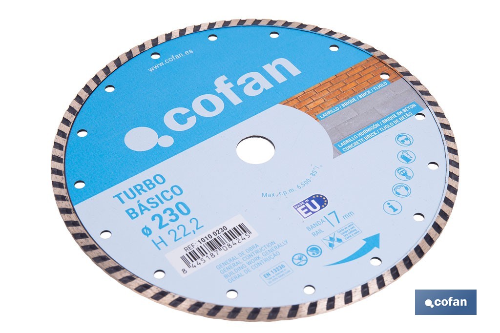 Diamond discs "general construction" base turbo - Cofan